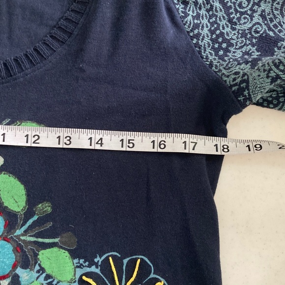 Desigual Navy Floral Long Sleeve Top - Picture 7 of 8